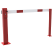 Compact hand barrier | without fixed support post | adjustment range: 1900 - 3000 mm | with profile cylinder lock | hot-dip galvanized and coated red / white